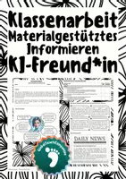 Vorschau - Test - Materialgestütztes Informieren - KI-Freundschafts-Bots - Klassenarbeit+EWH - Deckblatt
