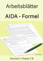 Vorschau - Arbeitsblätter - Arbeitsblätter zur "AIDA-Formel" - Analyse von Werbung - Klasse 7/8 - Deckblatt