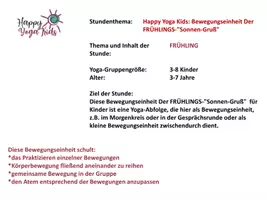 Vorschau - Lehrpläne/Lehrermaterial - Happy Yoga Kids: Bewegungseinheit Der FRÜHLINGS-"Sonnen-Gruß" - Seite 1