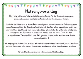 Vorschau - Bildkarten - Karneval der Tiere Tafelmaterial Stunden- & Reihentransparenz - Seite 1