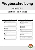 Vorschau - Arbeitsblätter - Auf dem richtigen Weg: Wegbeschreibungen – Arbeitsblatt & Lernhilfe (Grundschule) - Deckblatt