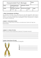 Vorschau - Test - Genetik Biologie Klassenarbeit Klasse 9 Gymnasium - Seite 1
