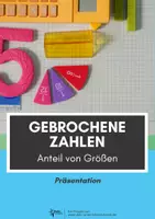 Vorschau - Präsentationen/Tafelbilder - Gebrochene Zahlen ⎮ Präsentation - Anteil von Größen - Deckblatt