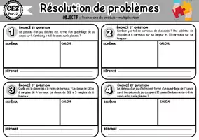 Aperçu - Feuilles d'exercices - Résolution de problèmes une année complète en CE2 - Page 2