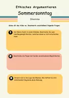 Vorschau - Arbeitsblätter - Arbeitsblatt zum Dilemma 'Sommersonntag' (Kurzfilm) - Deckblatt
