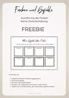 Vorschau - Arbeitsblätter - "Farben und Gefühle" (Zwischenübung) - Deckblatt