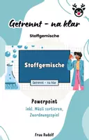 Vorschau - Stundenentwürfe - PPT & Stundenentwurf Stoffgemische inkl Spiel & Lösungen - Getrennt na klar Teil 1 - Chemie - Deckblatt