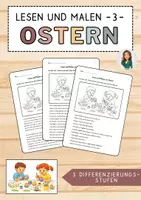 Vorschau - Arbeitsblätter - 3) Lesen und Malen an Ostern - differenziertes Lesetraining - editierbare Datei - Deckblatt