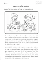 Vorschau - Arbeitsblätter - 3) Lesen und Malen an Ostern - differenziertes Lesetraining - editierbare Datei - Seite 1