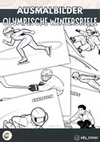 Vorschau - Mal- und Bastelvorlagen - Ausmalbilder Olympische Winterspiele 🏅 - Deckblatt