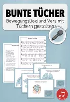 Vorschau - Arbeitsblätter - Bunte Tücher - Bewegungslied und Vers gestalten - Deckblatt