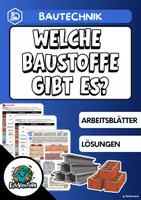 Vorschau - Arbeitsblätter - Welche Baustoffe gibt es? (AB + Lösungen) - Deckblatt