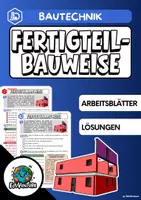 Vorschau - Arbeitsblätter - Fertigteilbauweise: (Bautechnik) - Deckblatt