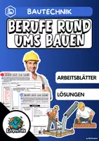 Vorschau - Arbeitsblätter - Berufe rund ums Bauen (Bautechnik) - Deckblatt