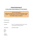 Vorschau - Stundenentwürfe - Unterrichtsentwurf zum Thema Stellungnahme - Seite 1