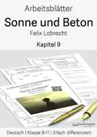 Vorschau - Arbeitsblätter - Arbeitsblätter zu „Sonne und Beton - Felix Lobrecht- Kapitel 9“, Klasse 9-11 - Deckblatt