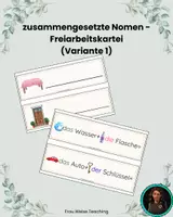 Vorschau - Aufgabenkarten - zusammengesetzte Nomen - Freiarbeitskartei (1) - Deckblatt