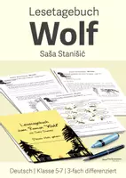 Vorschau - Unterrichtsreihen - Lesetagebuch zum Roman "Wolf" von Saša Stanišić, Klasse 5-7 - Deckblatt