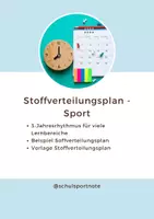 Vorschau - Stundenentwürfe - Stoffverteilungsplan - Sport - Deckblatt