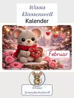 Vorschau - Präsentationen/Tafelbilder - Wissis Klassenwelt - editierbares Kalenderblatt "Februar" (PPT, PDF, KEY, PNG) - Deckblatt