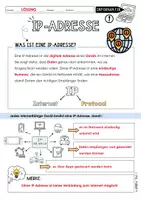 Vorschau - Unterrichtsreihen - IP-Adressen | 3 Merkblätter mit Lösungen | Aufbau & Datenschutz - Seite 1