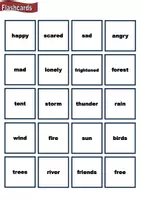 förhandsvisning - Gratis: Flashcards/memory – Tema känslor – Engelska (nybörjare A1-A2) - försättsblad