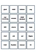 förhandsvisning - Gratis: Flashcards/memory – Tema känslor – Engelska (nybörjare A1-A2) - sida 1
