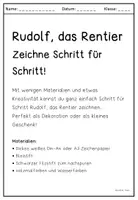 Vorschau - Mal- und Bastelvorlagen - Rudolf das Rentier zeichnen – Weihnachts-Kunstprojekt für die Grundschule (Zeichenanleitung Schritt für Schritt) - Seite 2