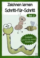 Vorschau - Mal- und Bastelvorlagen - Zeichnen lernen - Schritt-für-Schritt (Teil 2): Schlange, Biene und Ameise - Seite 1
