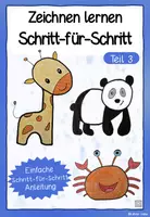 Vorschau - Mal- und Bastelvorlagen - Zeichnen lernen: Giraffe, Panda und Krebs - Deckblatt