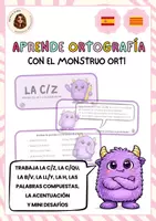 Vista previa - Unidades / Secuencias / Situaciones de Aprendizaje - Aprende ortografía con el monstruo ORTI (CASTELLANO Y CATALÀ) - Portada