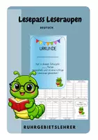 Vorschau - Fördermaterial/Inklusion - Leseraupen Lesepass Lesemotivation - Deckblatt