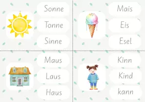 Vorschau - Aufgabenkarten - Lernwörter Klammerkarten Klasse 1 - Seite 1