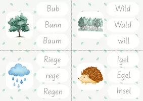 Vorschau - Aufgabenkarten - Lernwörter Klammerkarten Klasse 1 - Seite 2