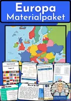 Vorschau - Arbeitsblätter - Europa – Materialpaket mit Lernkarten, Arbeitsblättern & Spielen (Erdkunde Sek I) - Deckblatt