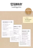 Vorschau - Arbeitsblätter - Schabbat Lesehäppchen - Lesetext mit Aufgaben - Deckblatt
