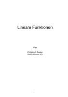 Vorschau - Lehrwerke/Schulbücher - Lineare Funktionen - Deckblatt
