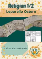 Vorschau - Arbeitsblätter - Ostern / Karwoche – Jesus: Palmsonntag bis Ostersonntag (Leporello) | Religion 1/2 | Faltbuch - Deckblatt
