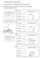 Vorschau - Arbeitsblätter - Halbschriftliche Multiplikation Rechenspaziergang Äpfel Oktober - Seite 1