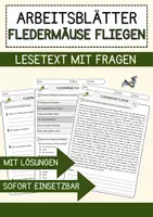 Vorschau - Arbeitsblätter - Fledermäuse fliegen Grundschule Arbeitsblätter Lernmaterialien zum Üben Wiederholen und Fördern - Deckblatt