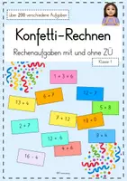 Vorschau - Arbeitsblätter - Mathestarter: Konfetti - Rechnen Klasse 1 (ca. 300 Aufgaben) - Deckblatt