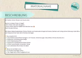 Vorschau - Anderer Materialtyp - Freebie Vorlage Ordnerrücken editierbar - Seite 1