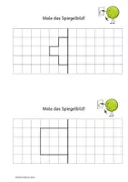 Vorschau - Arbeitsblätter - Spiegelbilder zeichnen - Achsensymmetrie - Seite 1