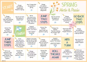 Vorschau - Arbeitsblätter - Aktiv & Passiv 🎲 Frühling Würfelspiel (Spring) - Seite 1