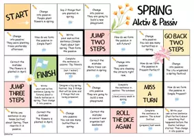 Vorschau - Arbeitsblätter - Aktiv & Passiv 🎲 Frühling Würfelspiel (Spring) - Seite 2