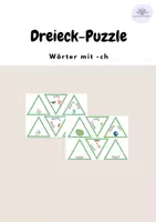 Vorschau - Spiele - Dreieck-Puzzle: Buchstabenverbindung -ch - Deckblatt