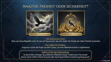 Vorschau - Arbeitsblätter - Von Republik zum Prinzipat: Warum scheiterte Caesar als Diktator, während Augustus das Kaisertum festigte? - Deckblatt