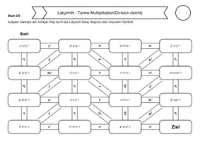 Vorschau - Arbeitsblätter - 15 Rechenlabyrinthe Terme zusammenfassen: Multiplikation & Division - Seite 2