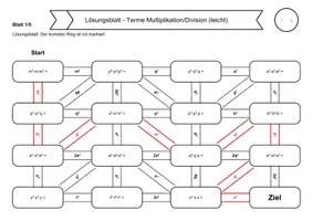 Vorschau - Arbeitsblätter - 15 Rechenlabyrinthe Terme zusammenfassen: Multiplikation & Division - Deckblatt