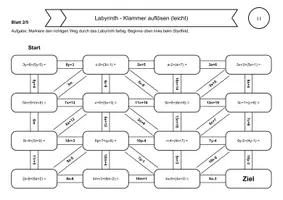 Vorschau - Arbeitsblätter - Materialpaket 60 Rechenlabyrinthe Terme: Addition, Multiplikation & Klammer auflösen - Seite 2